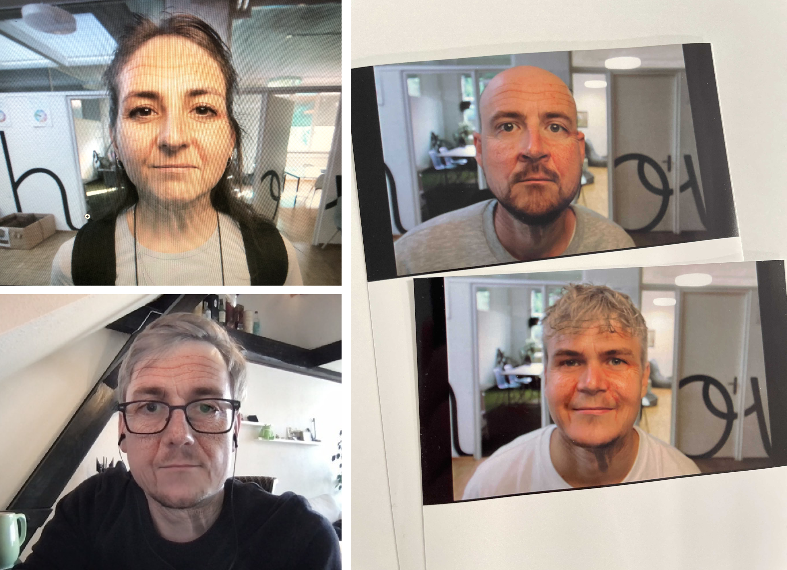 Fotos von Apps with love Mitarbeitenden, die mit einem Filter älter gemacht wurden