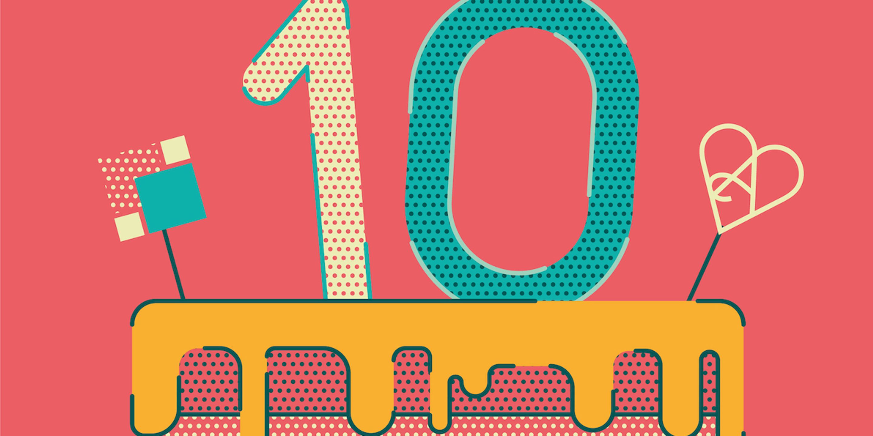 Grafik einer Nummer 10 auf einer Torte