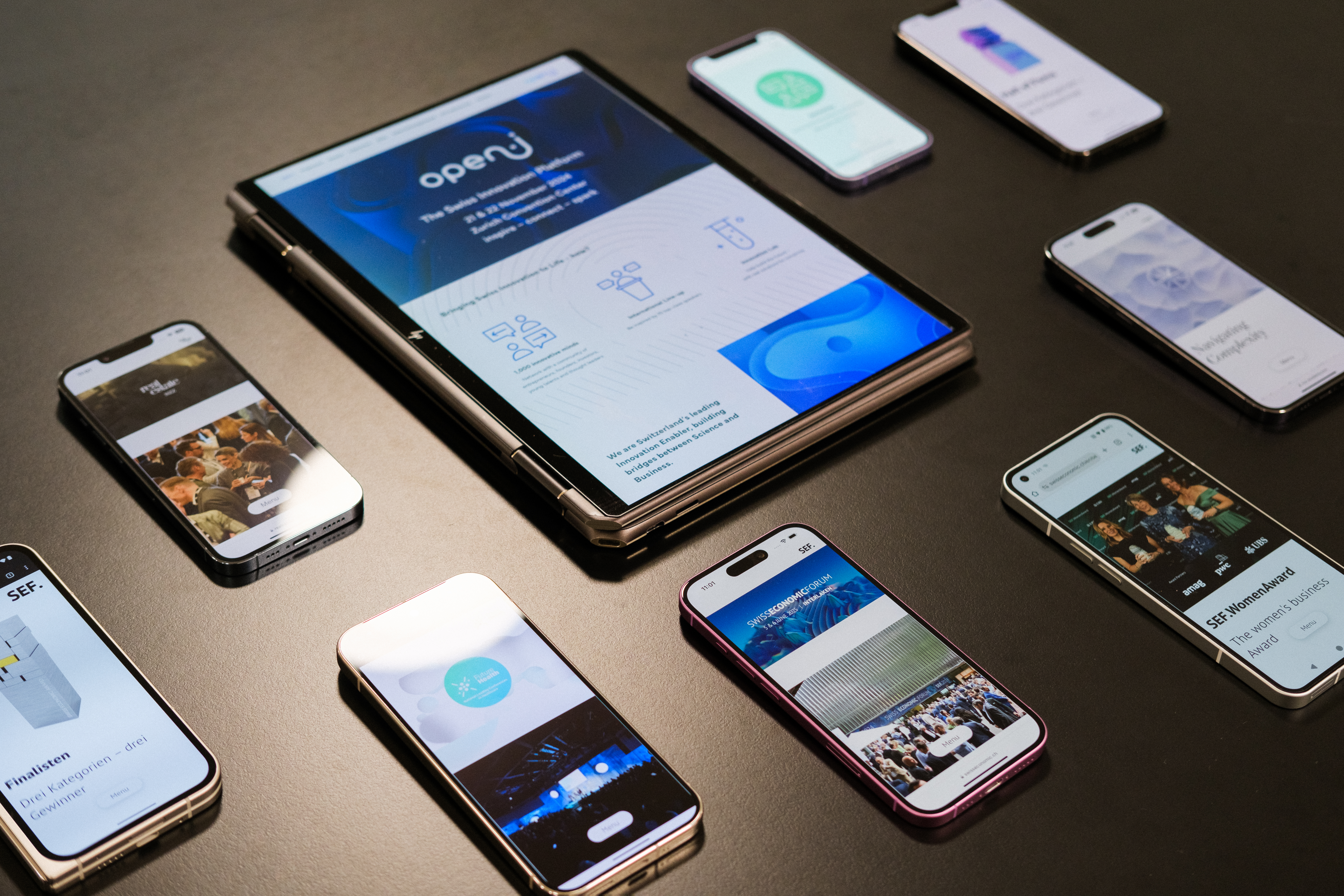 Event Websites von NZZ Connect auf Tablet und Smartphones