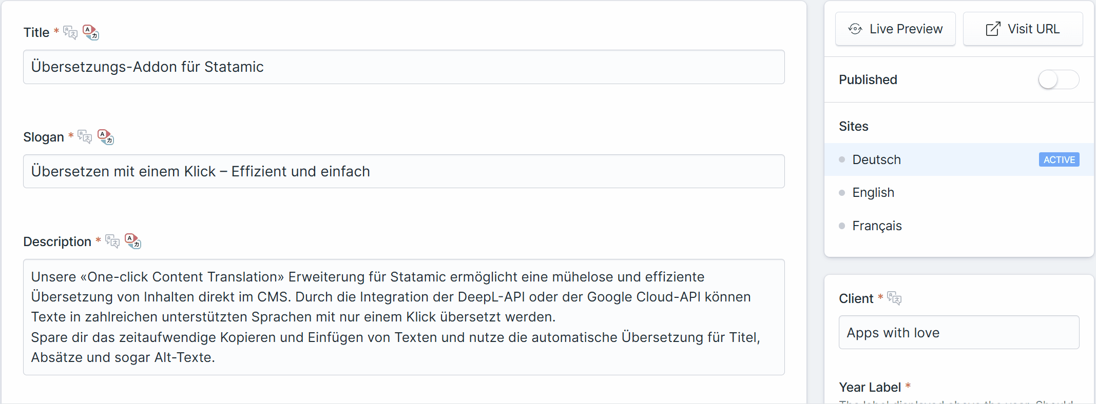 Insight into the CMS and how the One-Click-Addon works