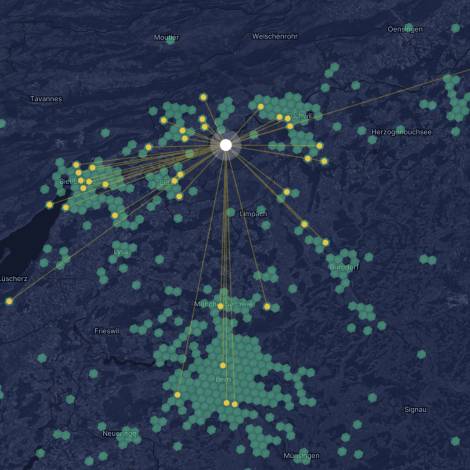 Verbindung eines Helium Hotspots auf der Helium Explorer Karte