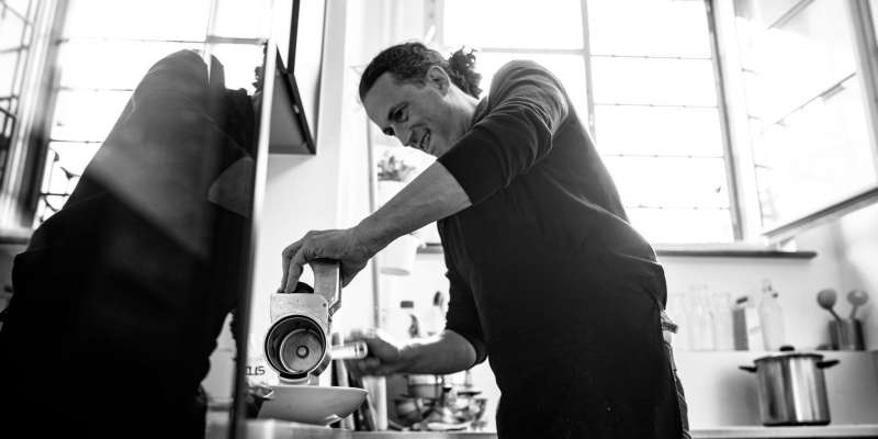 Oli Brand preparing lunch