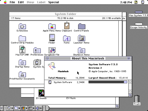 apple macintosh system 7.5.3 (1991)