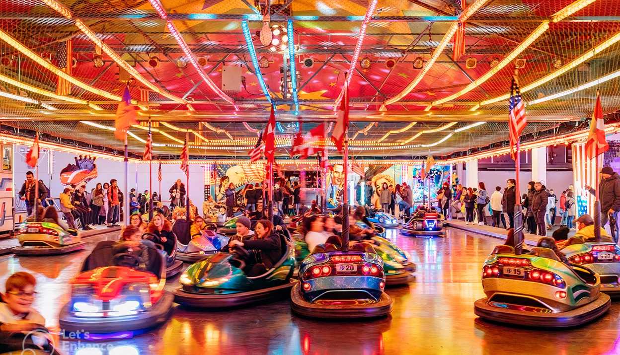 Bumper cars at the autumn fair in Basel