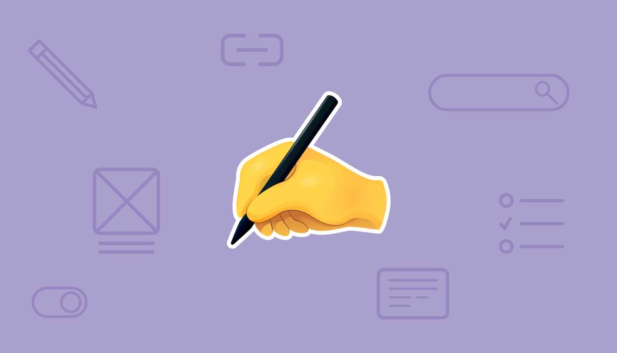 Emoji hand with a pencil