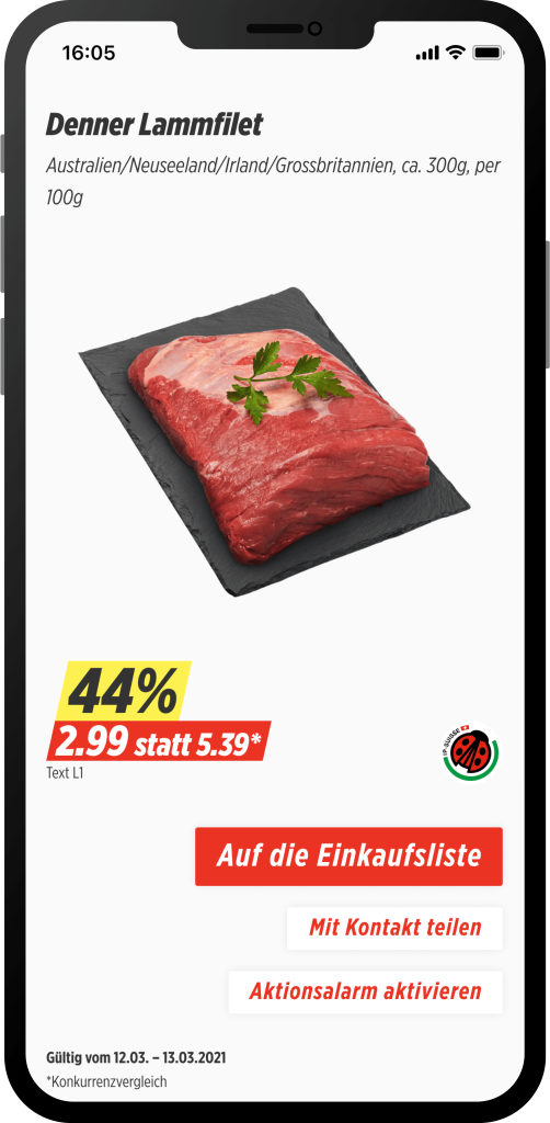 Vue détaillée du filet d'agneau en action