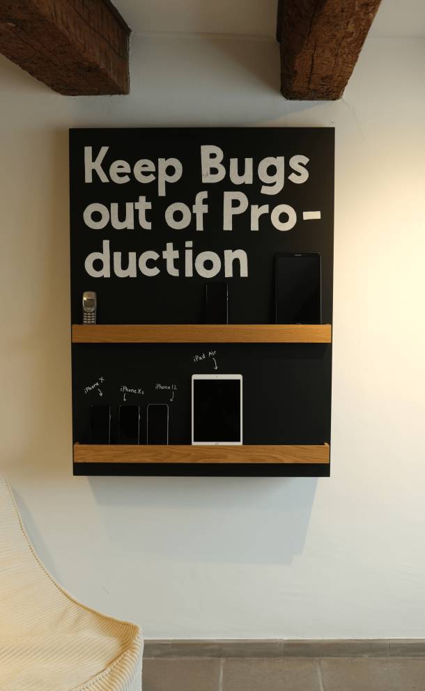 Device Wall in the Apps with love office in Basel