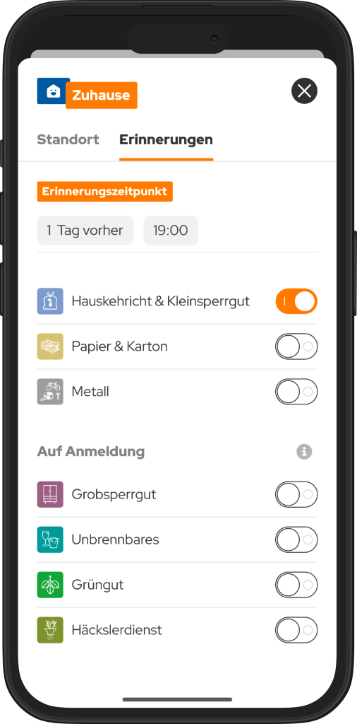 Erinnerungen in der Dräggwägg App