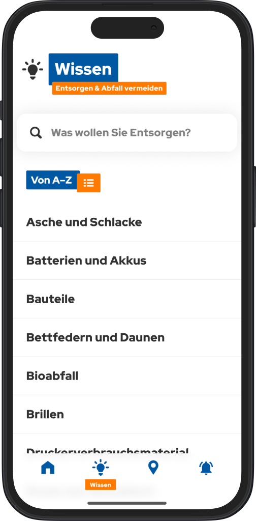 A-Z Wissen rund ums Entsorgen