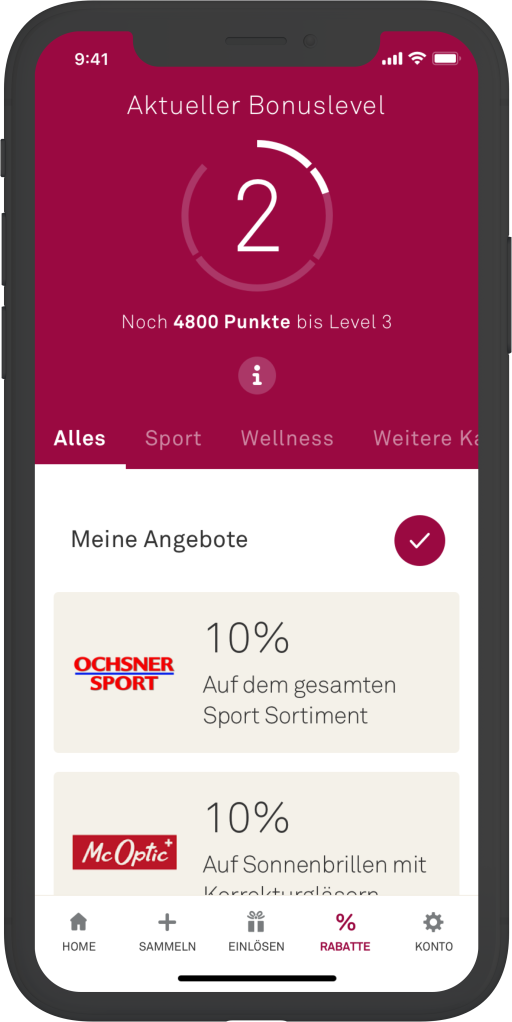 Offres du programme de bonus Helsana