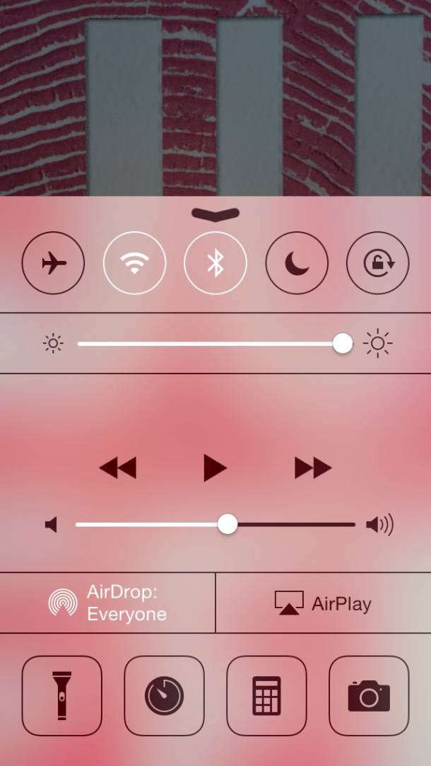 Control Center in iOS7