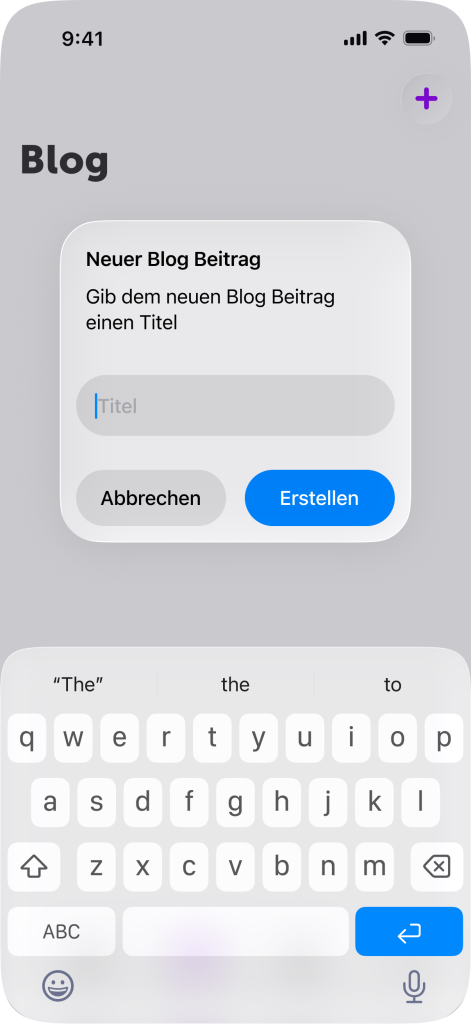 Systemdialog und Tastatur in iOS26