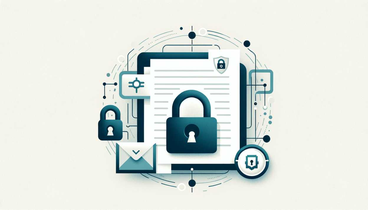 Illustration montrant des documents et un cadenas