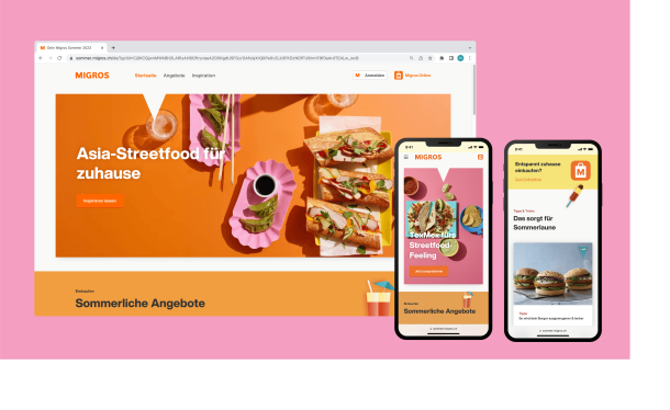 Migros Sommerkampagne 2023 auf Desktop und Mobile