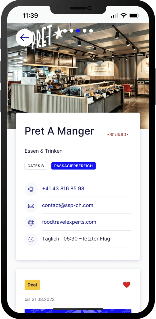 Detailansicht des Restaurants Pret a Manger