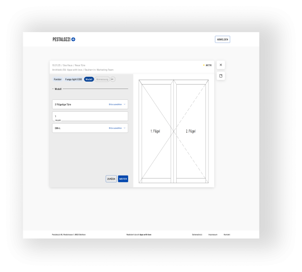Konfiguration des gewünschten Modells