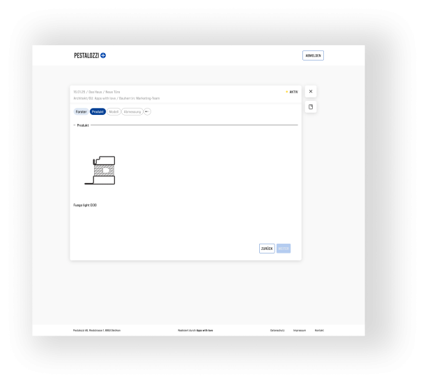 Auswahl des gewünschten Produkts