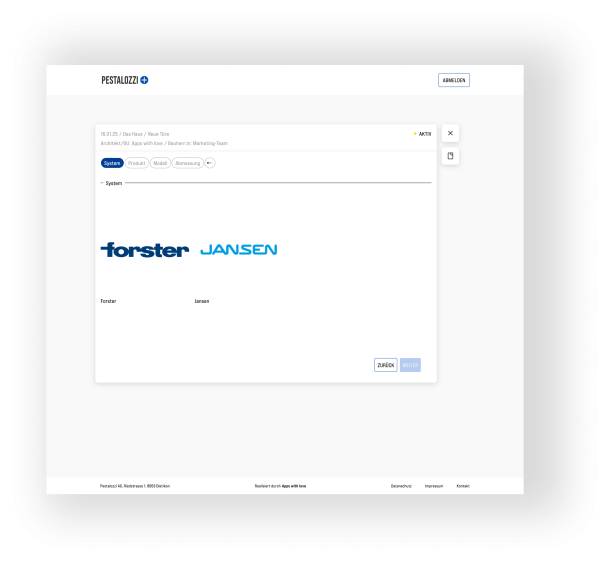 Selection of the desired system