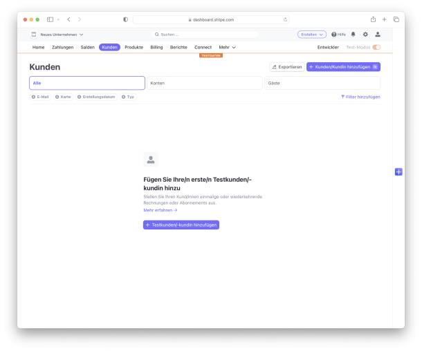 Screenshot Stripe Dashboard