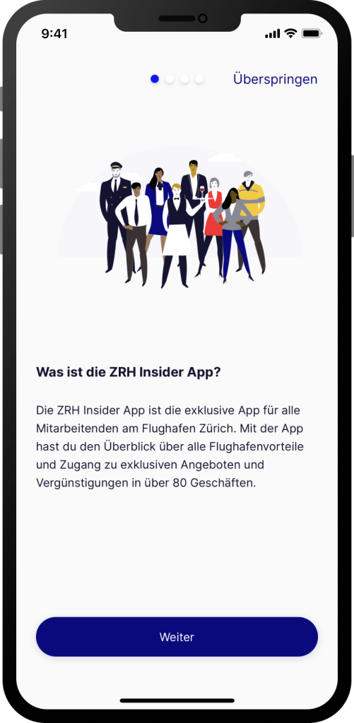 ZRH Insider App - Onboarding Screen